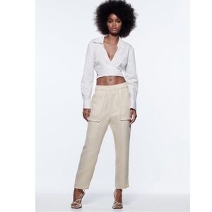 NEW Zara Highrise Lounge Pants in Bone Colour